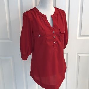 41 Hawthorn brick red blouse, size M